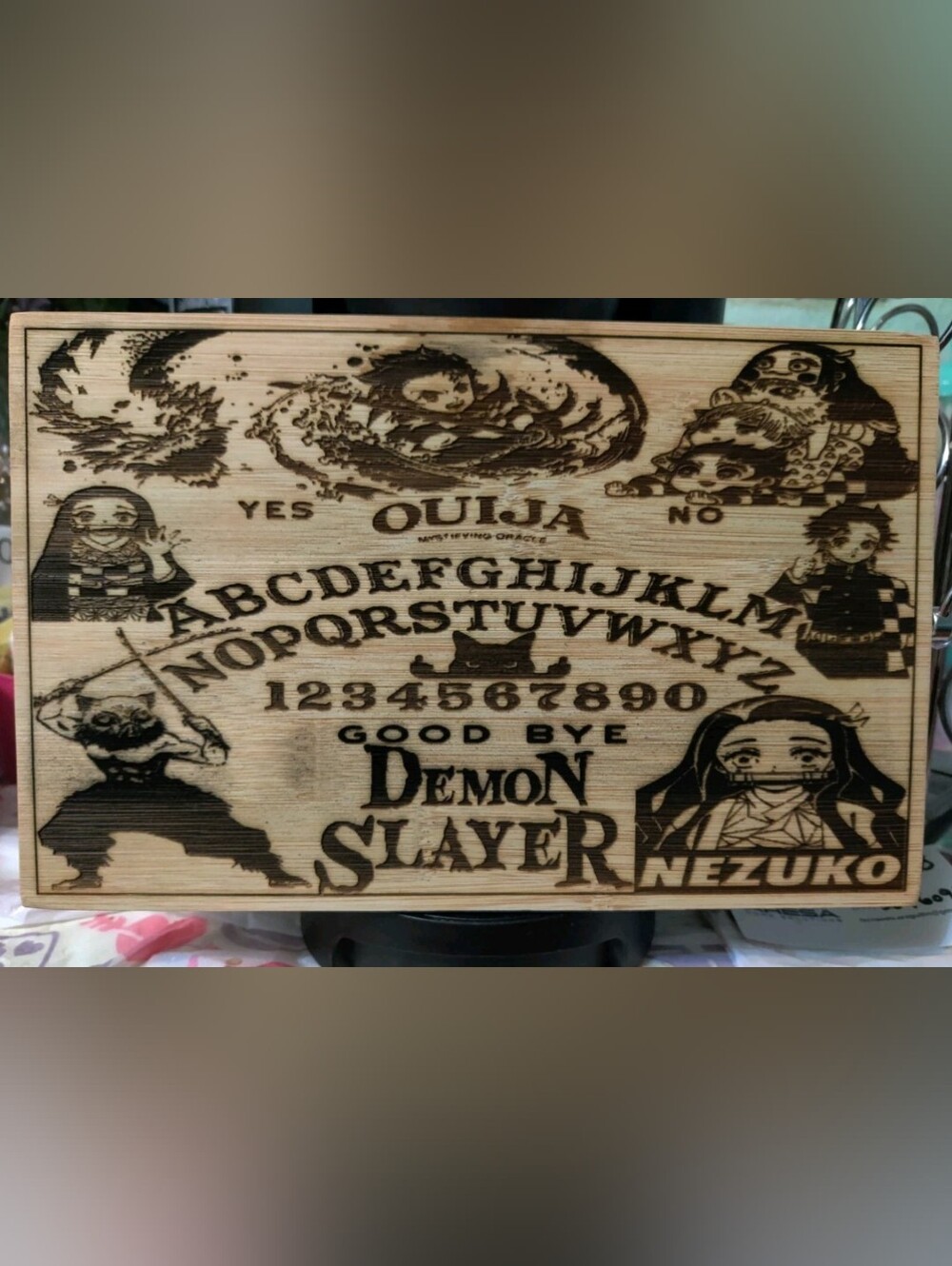 Demon Slayer Nezuko Ouija Cutting Board Wood Plaque
